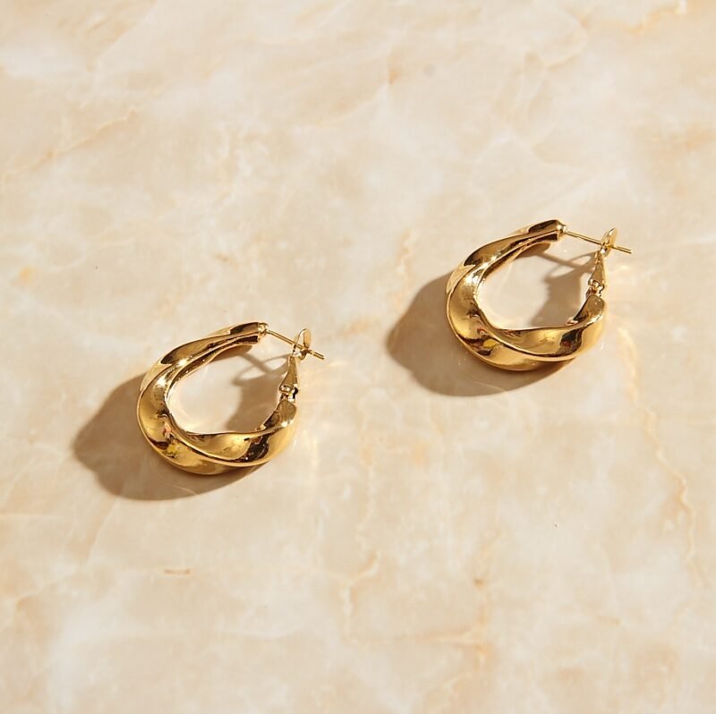 Drop-shaped Circle Earrings