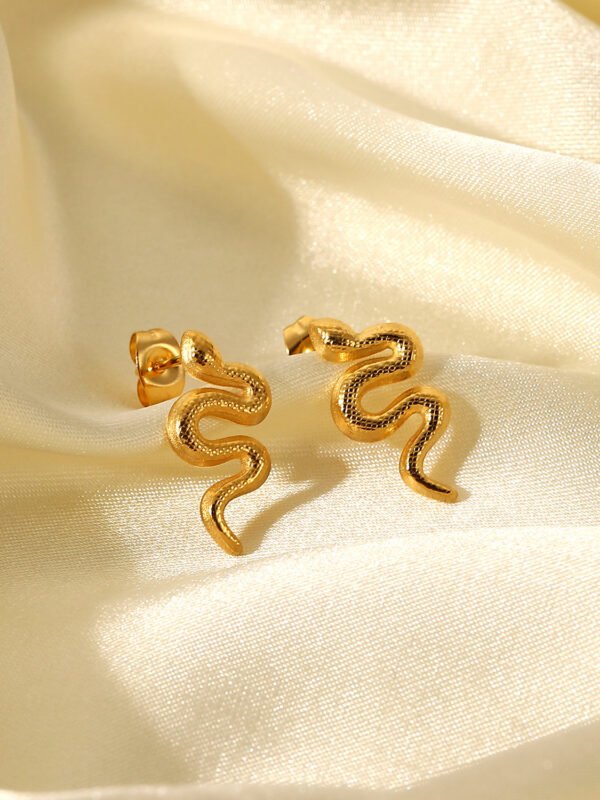 18K Gold Plated Snake Stud Earrings