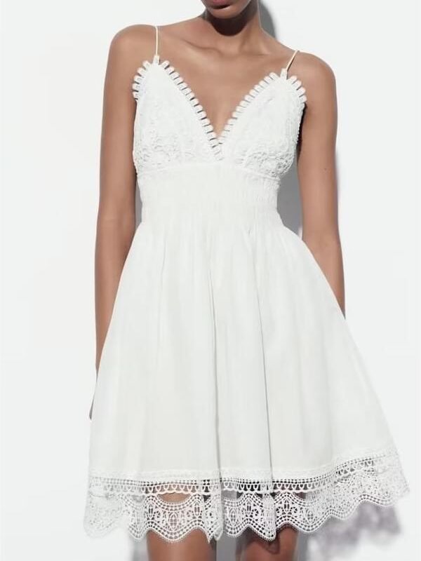 Summer V neck Lace Dress