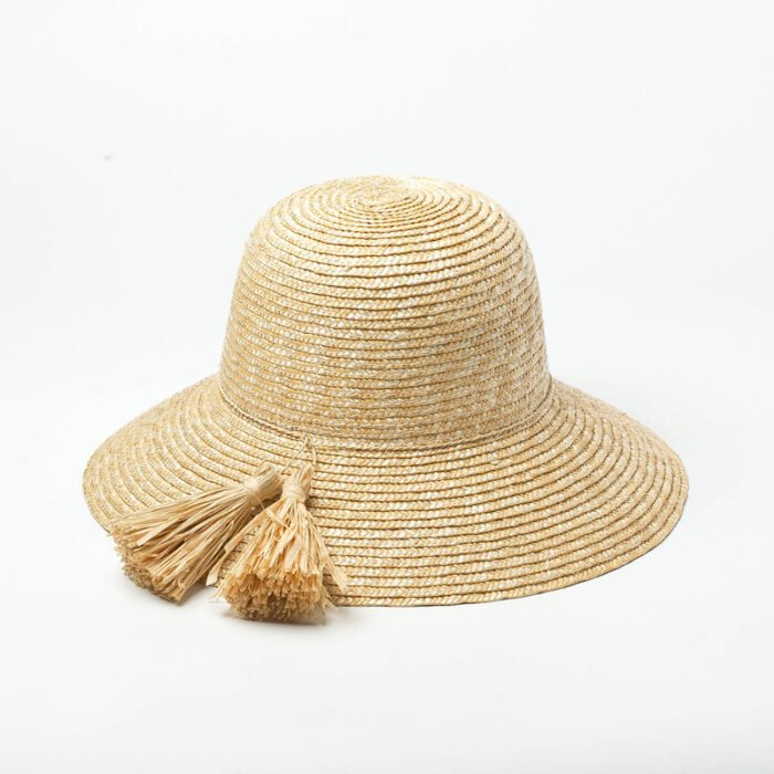 Raffia Fringe Pot Straw Hat