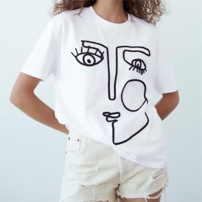 Face Line Art T-Shirt