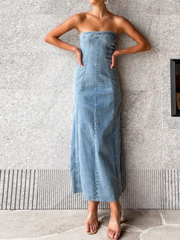 Strapless Denim Dress