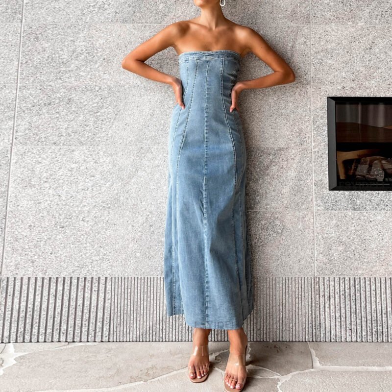 Strapless Denim Dress