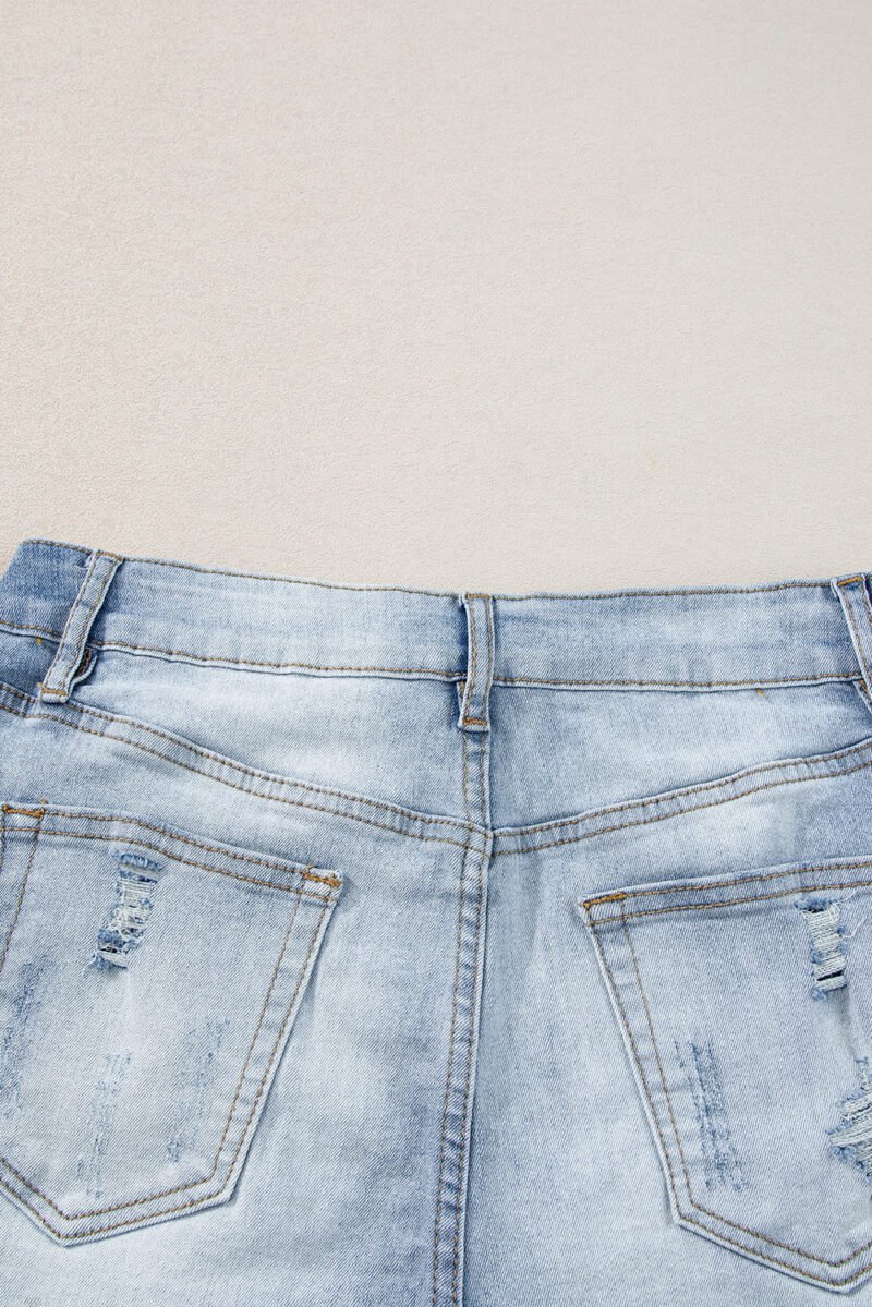 Vintage Washed Raw Edge Jean Shorts - Image 10