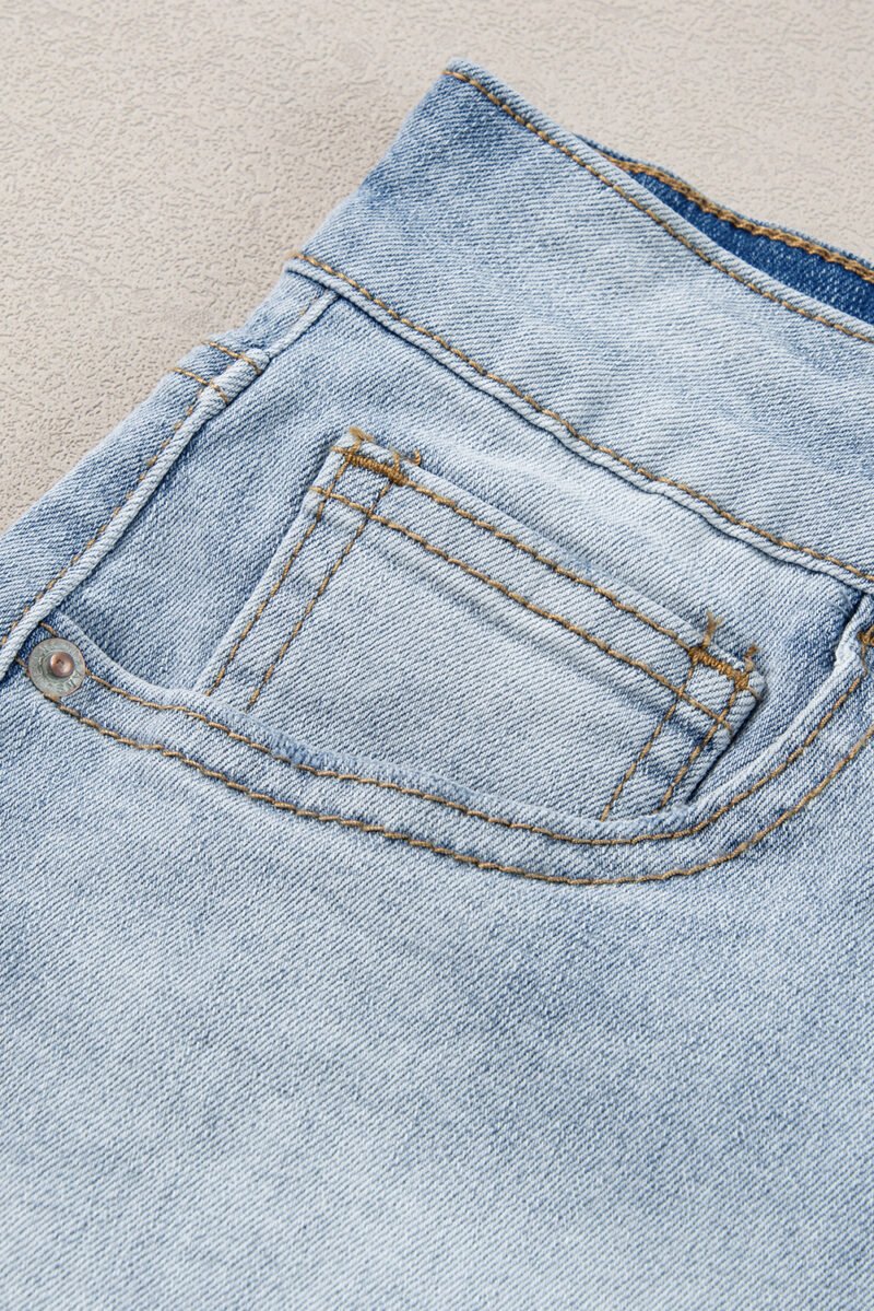 Vintage Washed Raw Edge Jean Shorts - Image 9