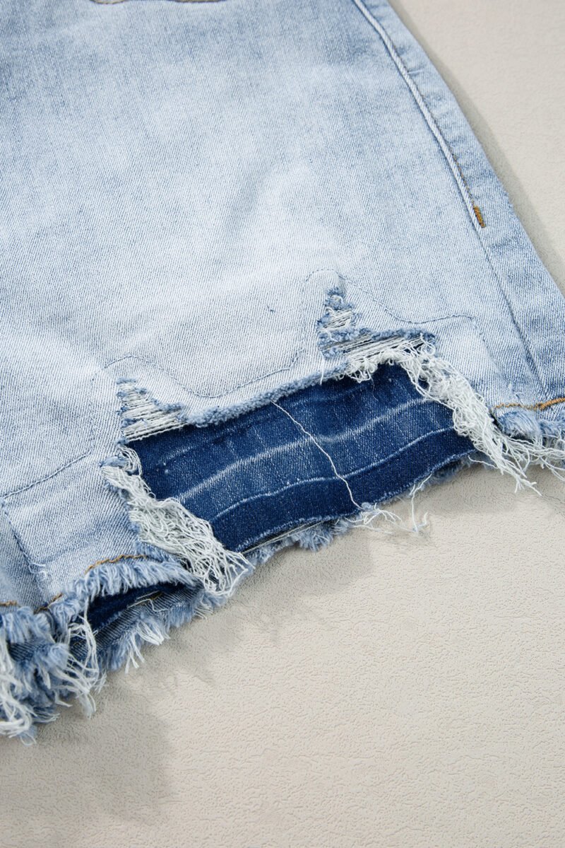 Vintage Washed Raw Edge Jean Shorts - Image 12