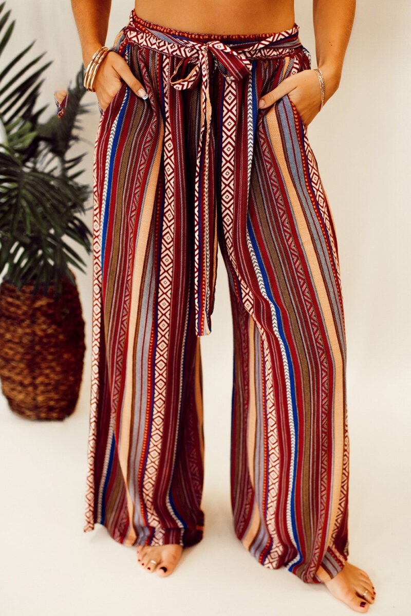 Tie Waist Wide Leg Pants