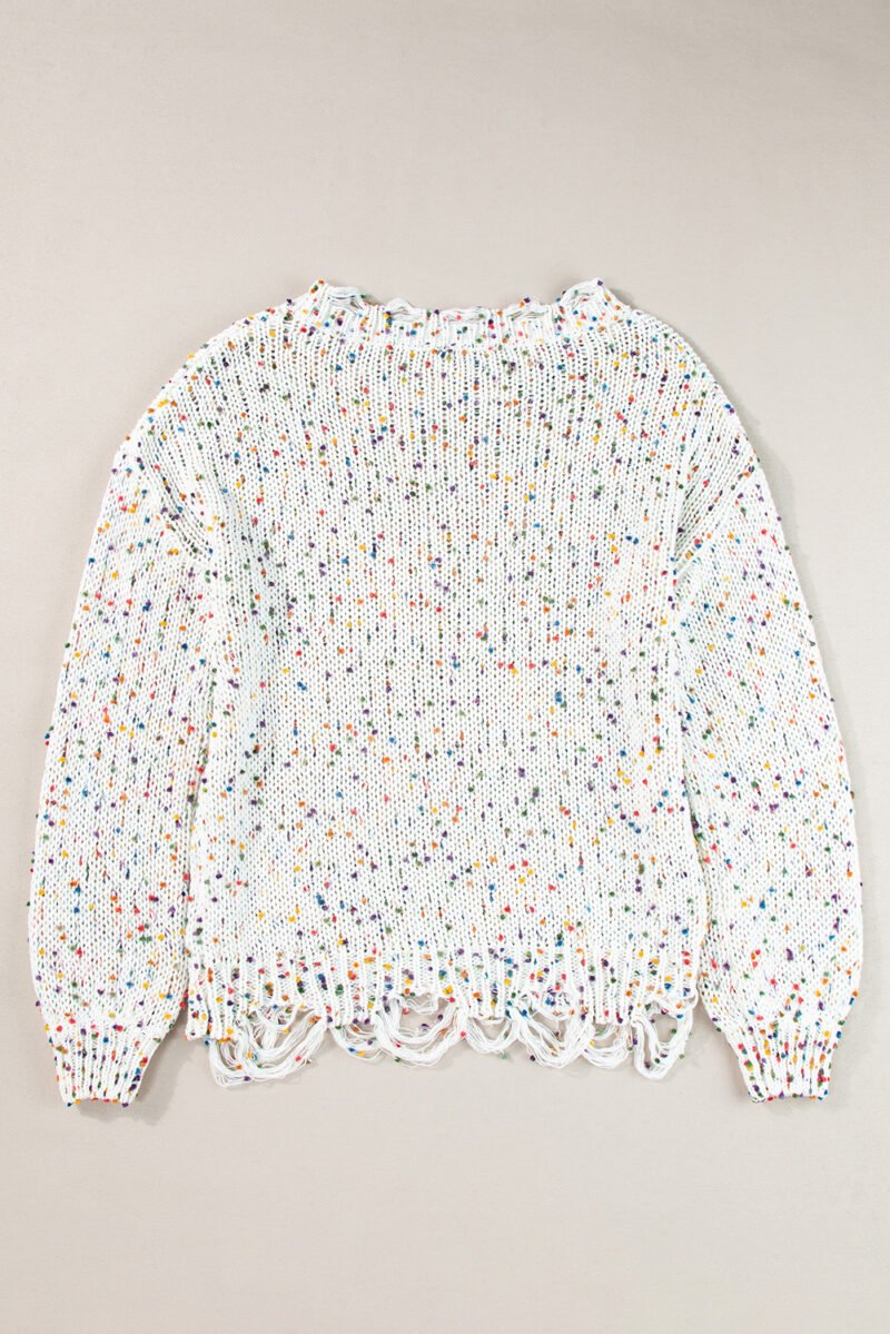 Confetti Distressed Knit Sweater - Image 3