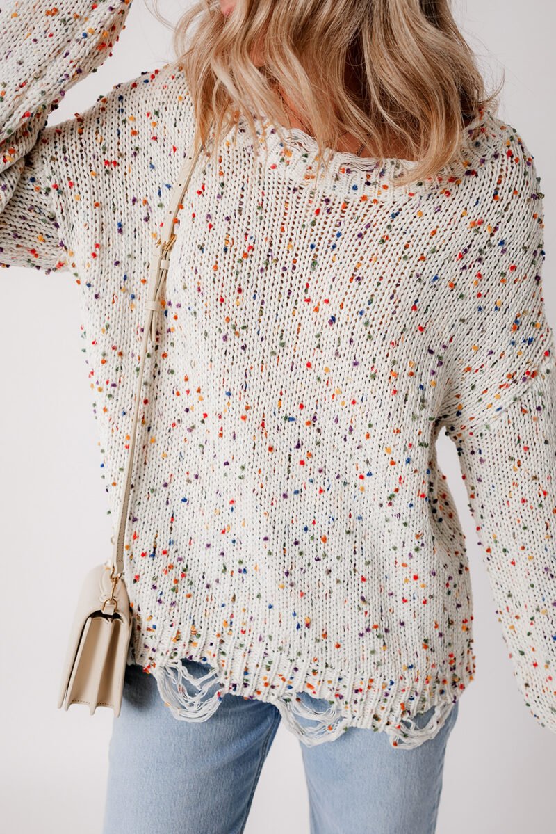 Confetti Distressed Knit Sweater - Image 15