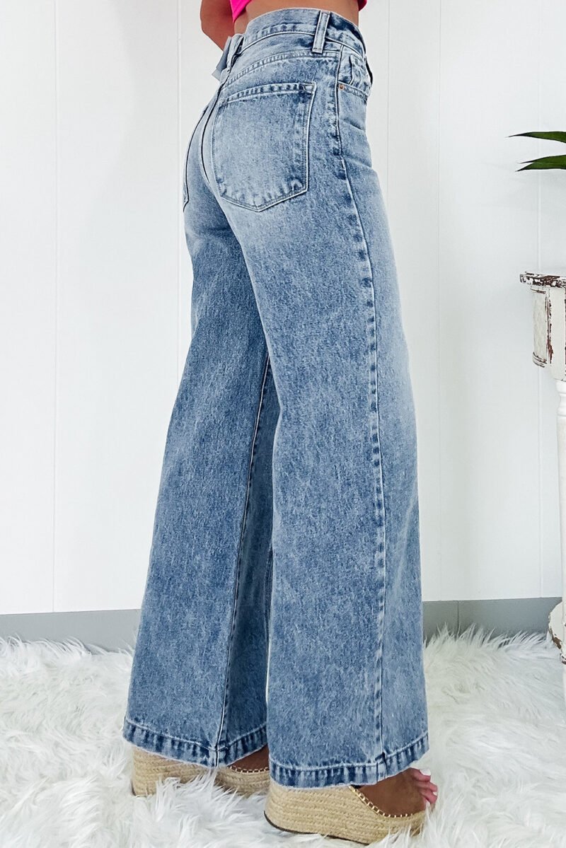 Central Seamed Wide Leg High Waist Jeans - Image 2