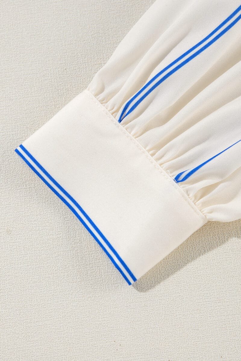 Drop Shoulder Bubble Sleeve Shirt - Image 11