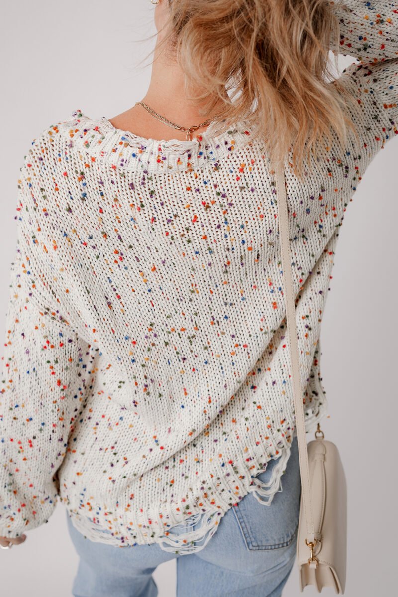 Confetti Distressed Knit Sweater - Image 10