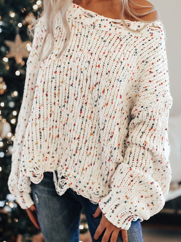 Confetti Distressed Knit Sweater