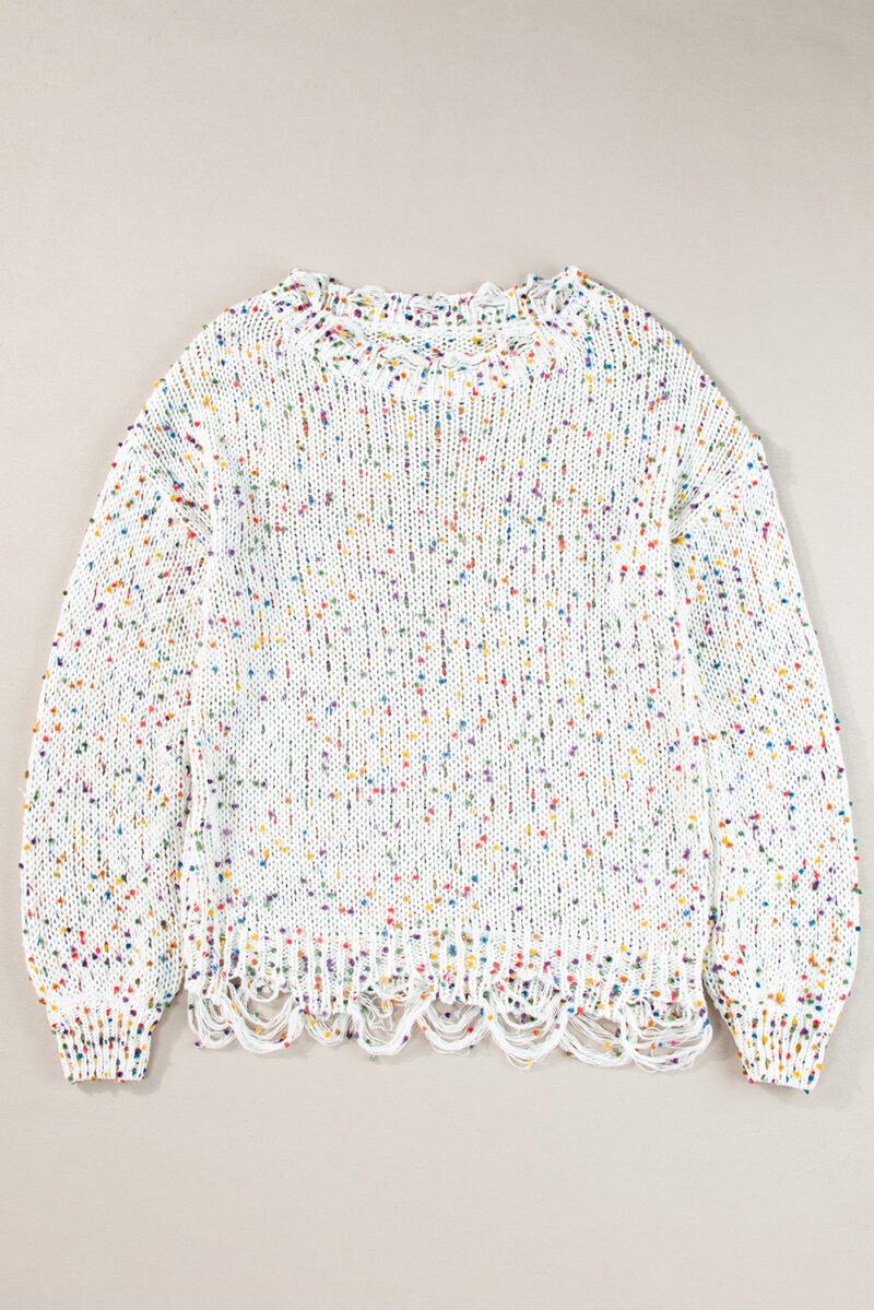 Confetti Distressed Knit Sweater - Image 2