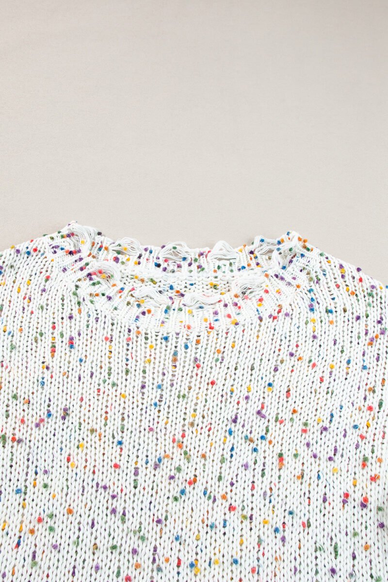 Confetti Distressed Knit Sweater - Image 4