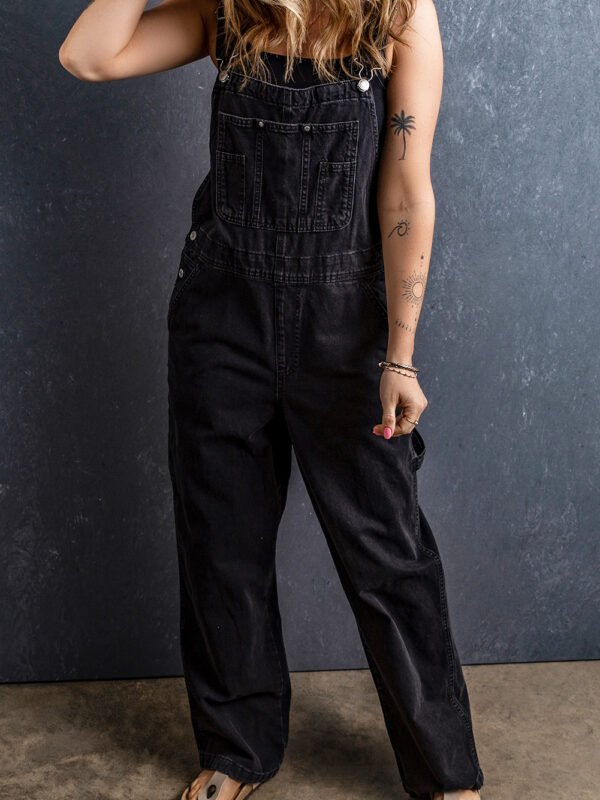 Black Denim Overalls