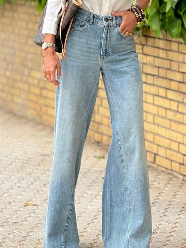 Dusk Blue Extra Wide Leg High Waist Jeans