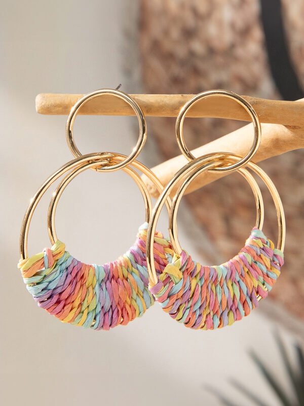 Woven Raffia Dangle Earrings