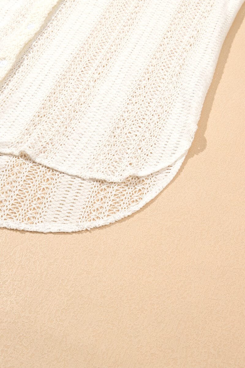 Beige Lace Crochet Tunic Dress - Image 8