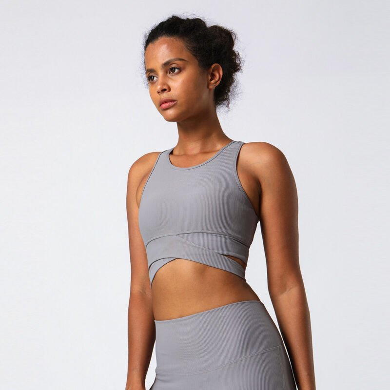 Cropped Cross Band Yoga Top