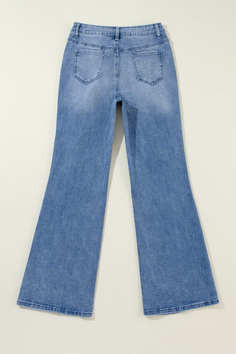 Acid Wash Distressed Wide Leg Jeans - Image 5