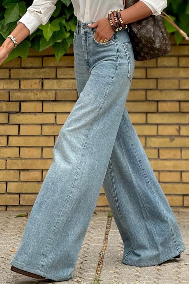 Dusk Blue Extra Wide Leg High Waist Jeans - Image 2