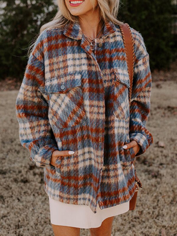 Cinnamon Plaid Shacket