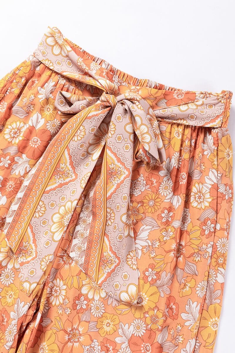 Grapefruit Orange Tie Wide Leg Pants - Image 12