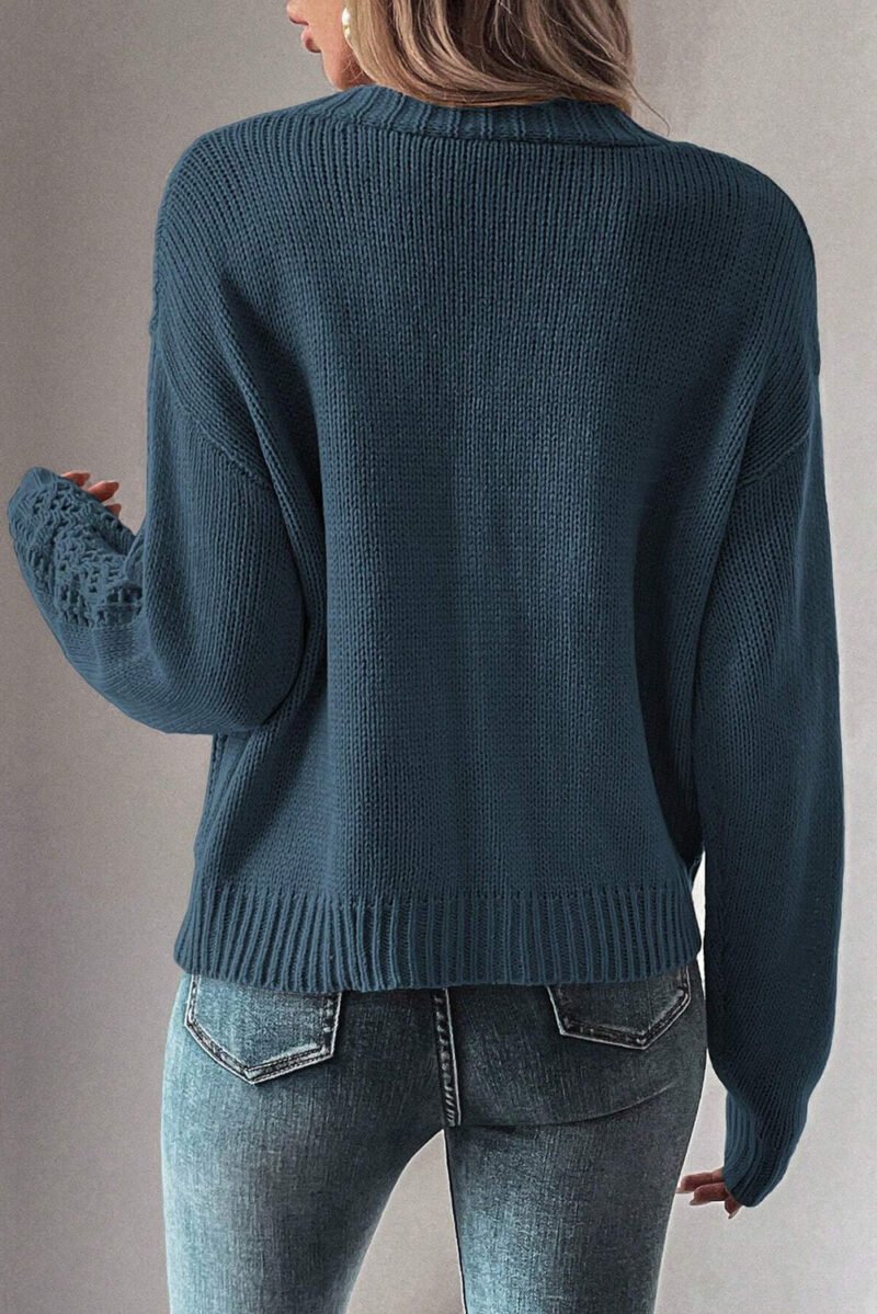 Open Knit Drop Shoulder Cardigan - Image 2