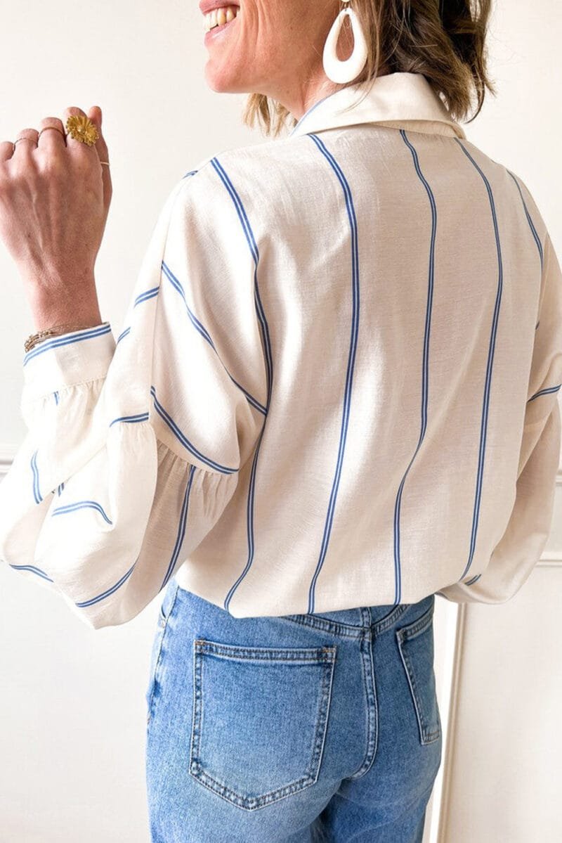 Drop Shoulder Bubble Sleeve Shirt - Image 2