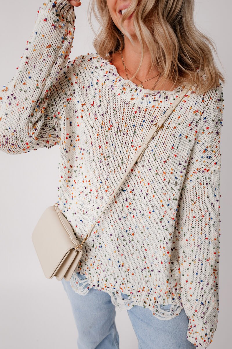 Confetti Distressed Knit Sweater - Image 13