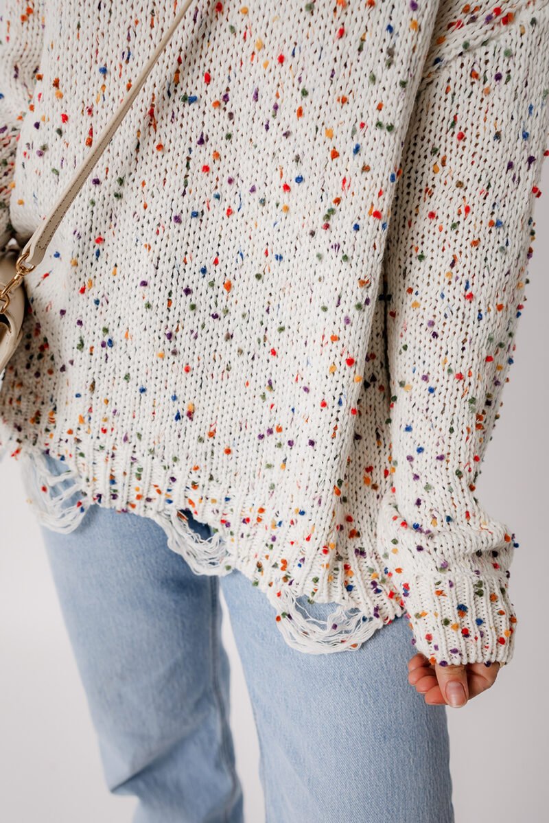 Confetti Distressed Knit Sweater - Image 14