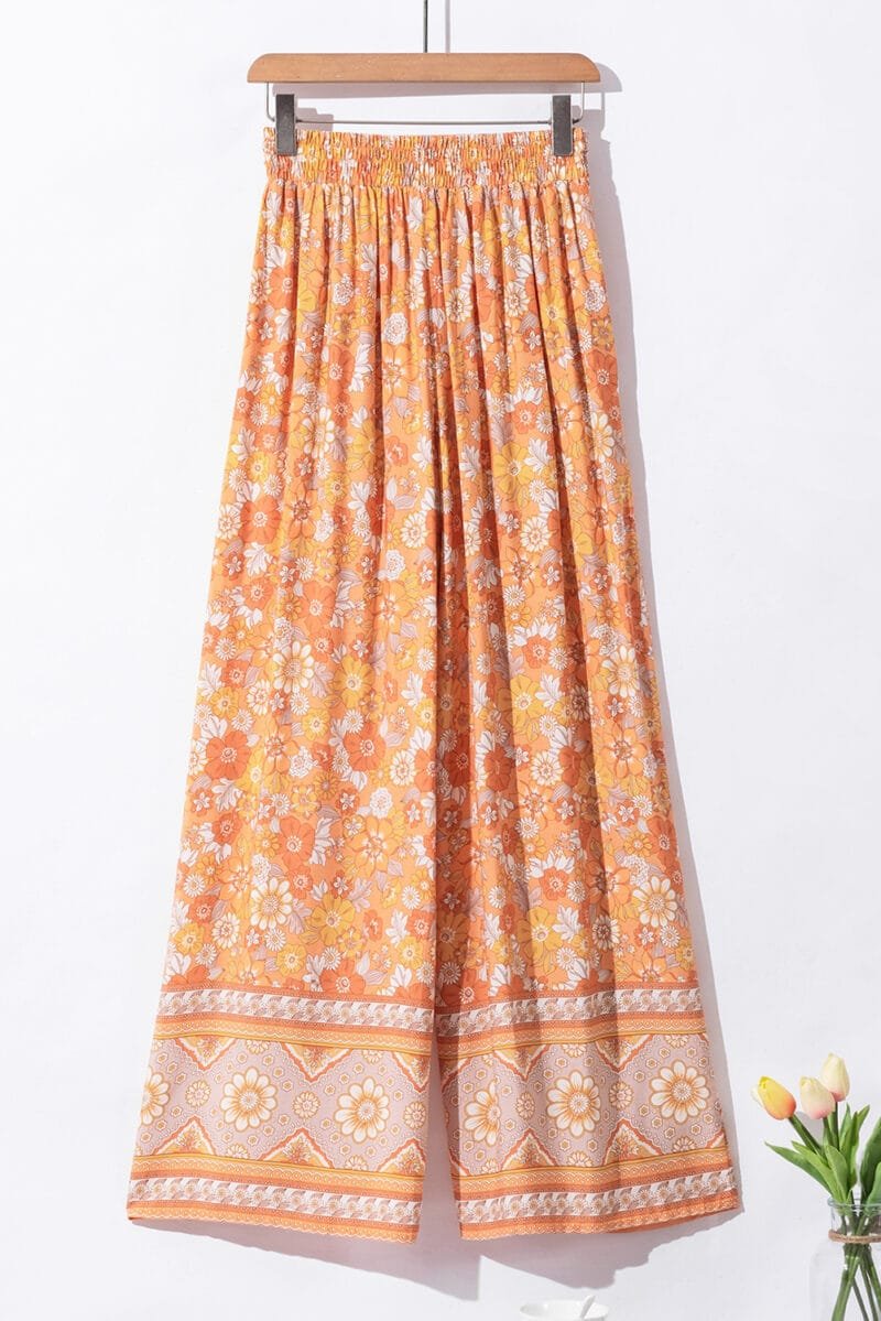 Grapefruit Orange Tie Wide Leg Pants - Image 6