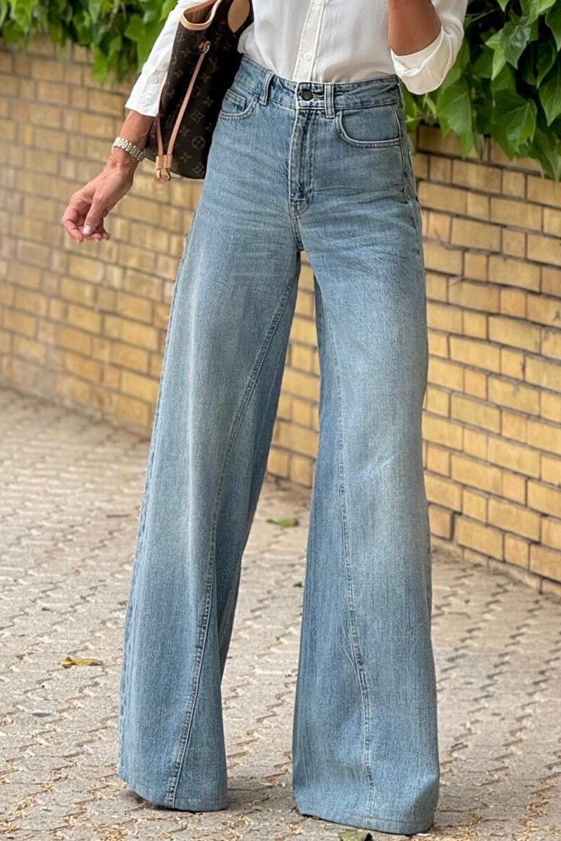 Dusk Blue Extra Wide Leg High Waist Jeans - Image 3