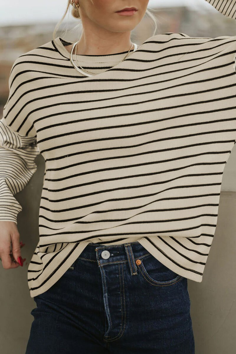 Black Striped Loose Tee