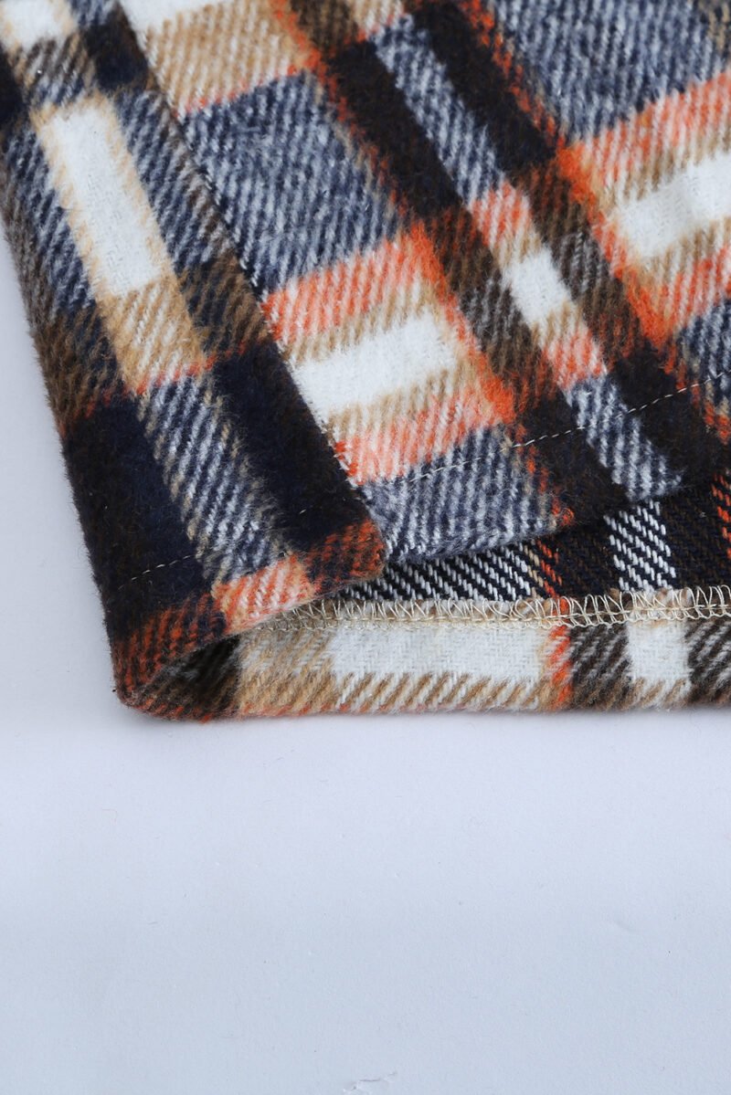 Plaid Print Pocketed Shacket - Image 5