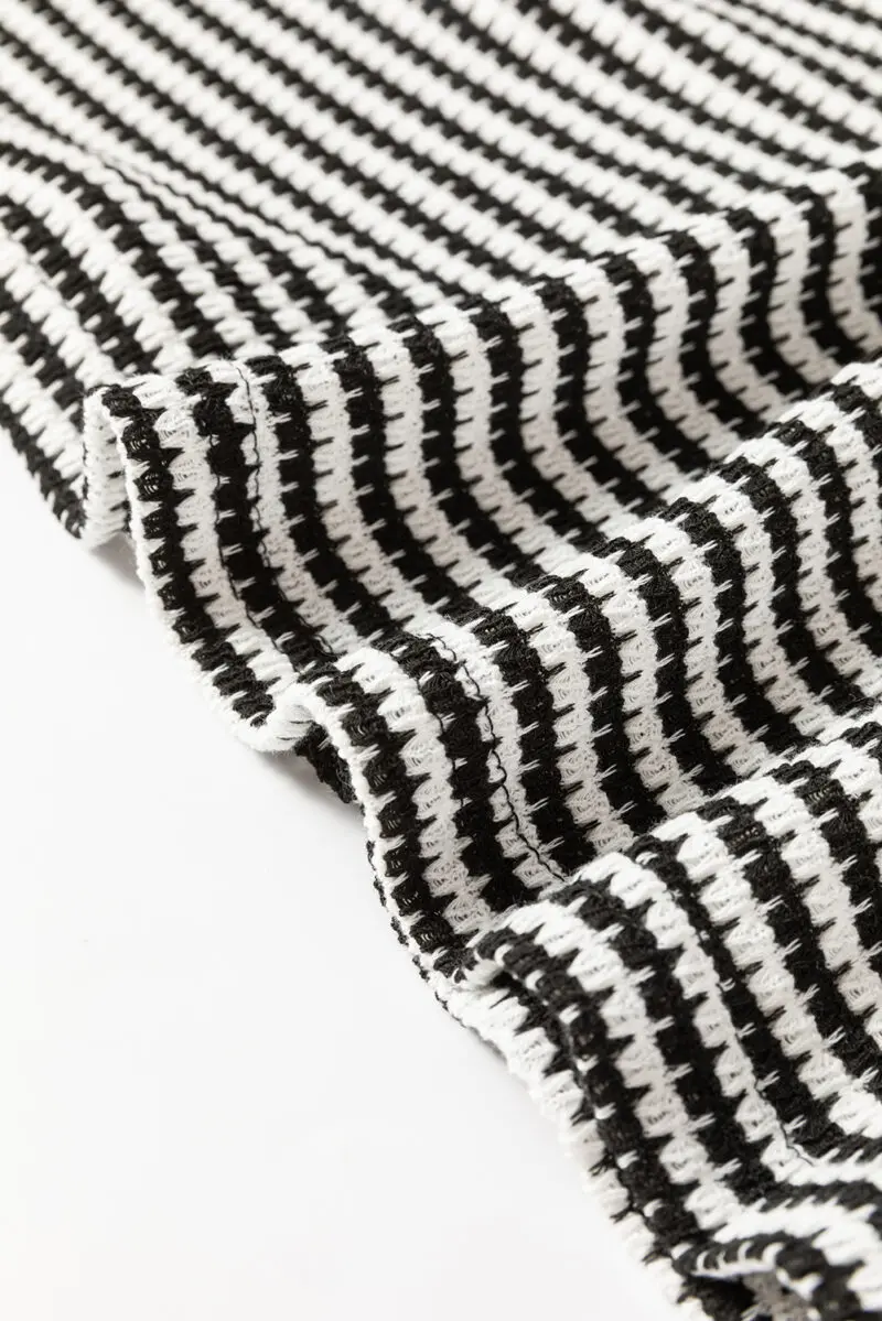 Black Stripe Drop Shoulder Top - Image 12