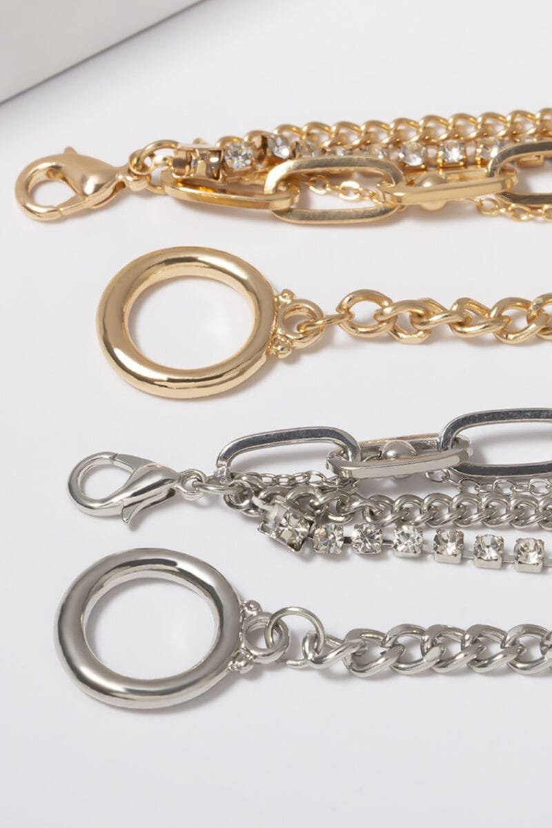 Multi Layered Rhinestone Bracelet Set - Image 5