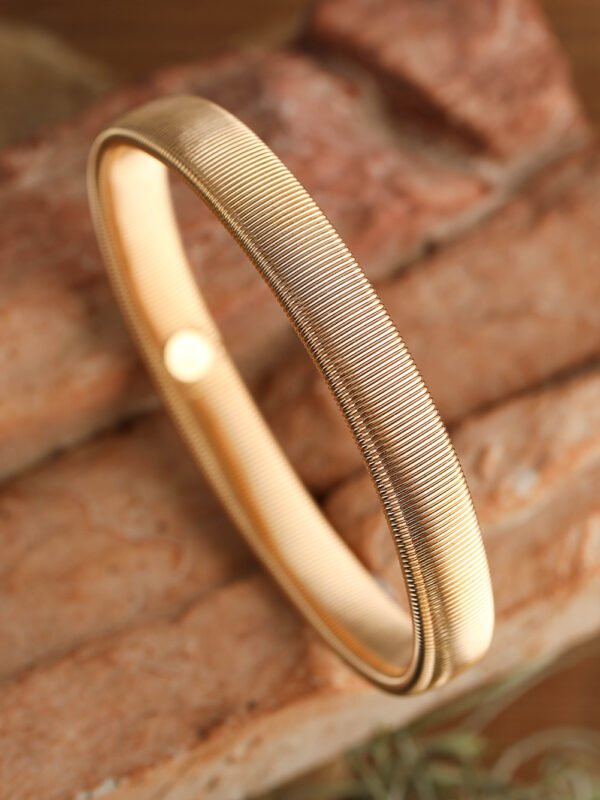 Gold Stretchy Metal Wide Bangle