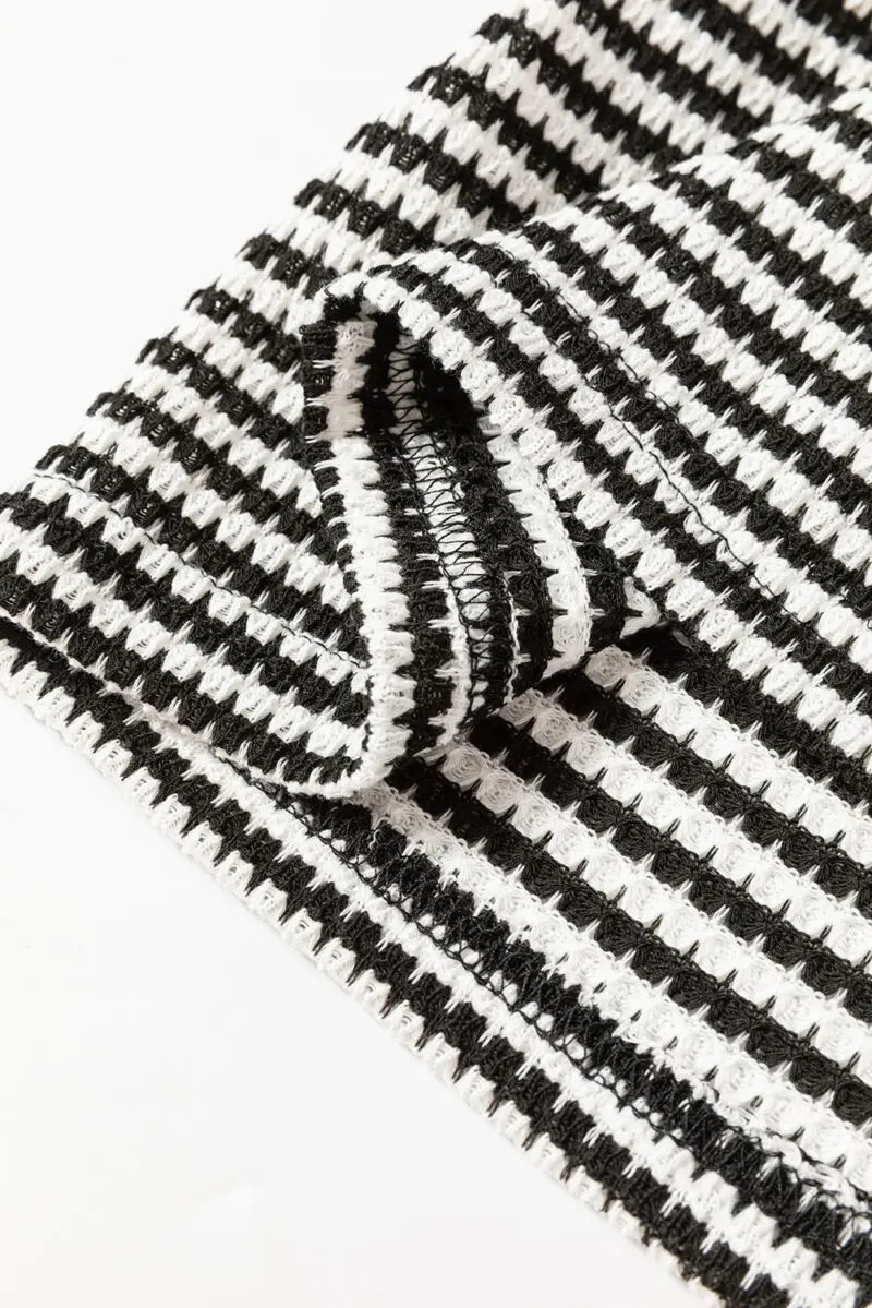 Black Stripe Drop Shoulder Top - Image 13
