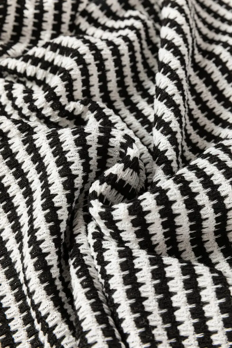 Black Stripe Drop Shoulder Top - Image 11