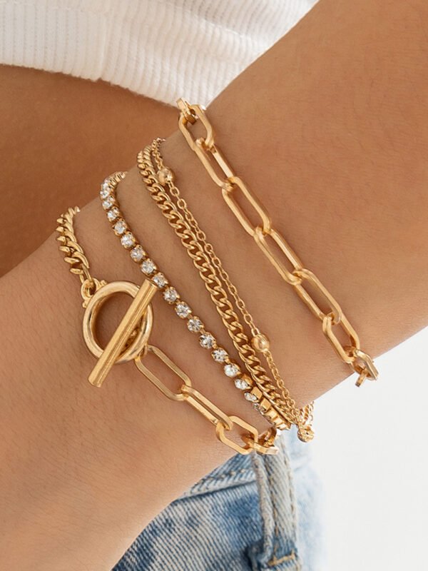 Multi Layered Rhinestone Bracelet Set