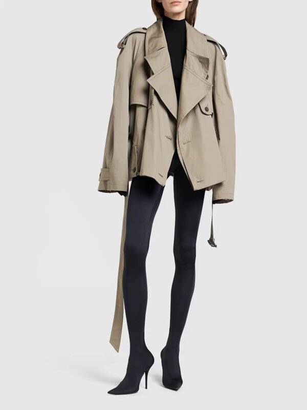 Double Breasted Short Trench Coat