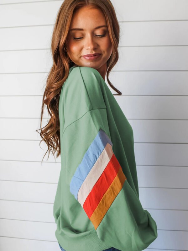 Moonlight Jade Rainbow Striped Sweatshirt