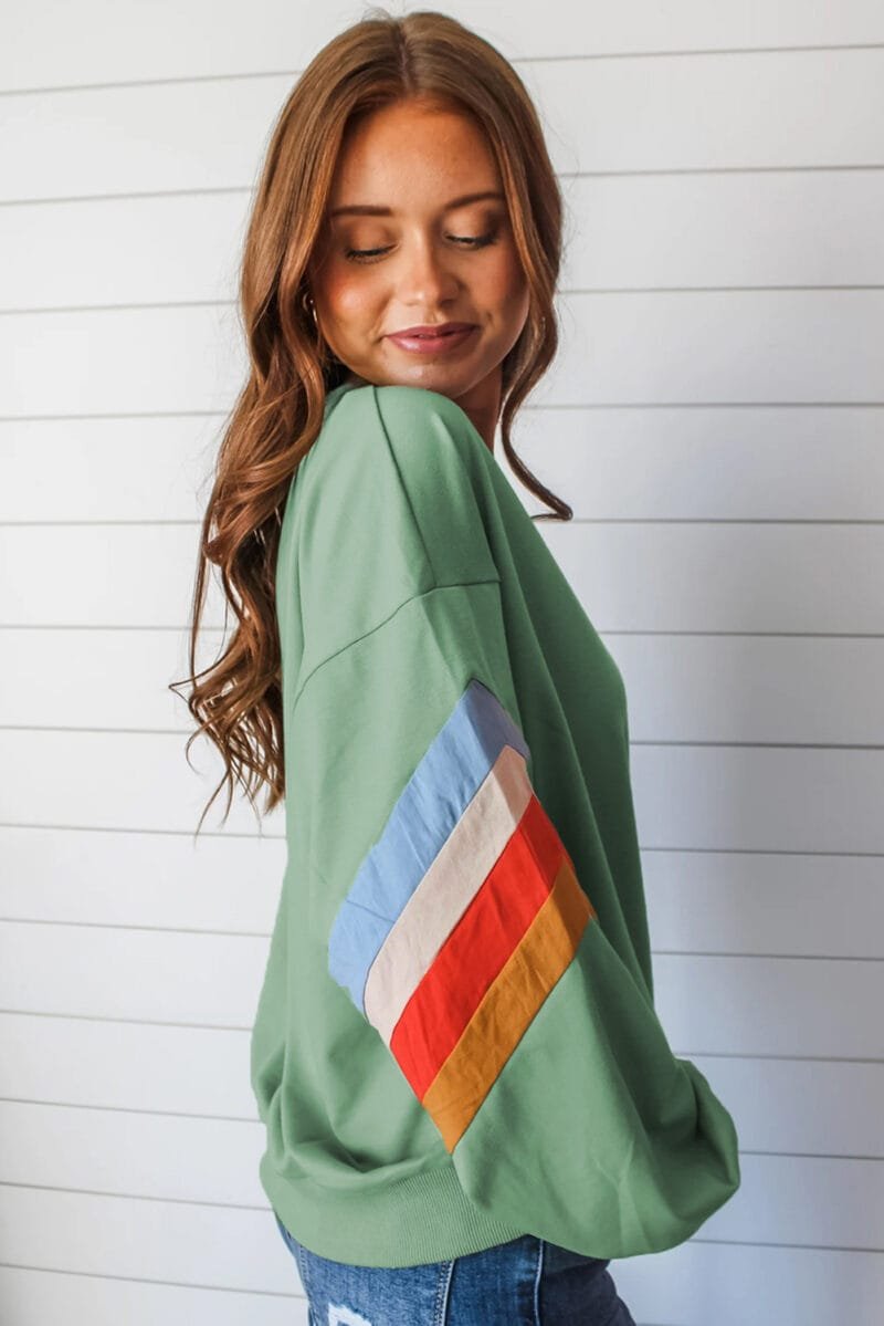 Moonlight Jade Rainbow Striped Sweatshirt