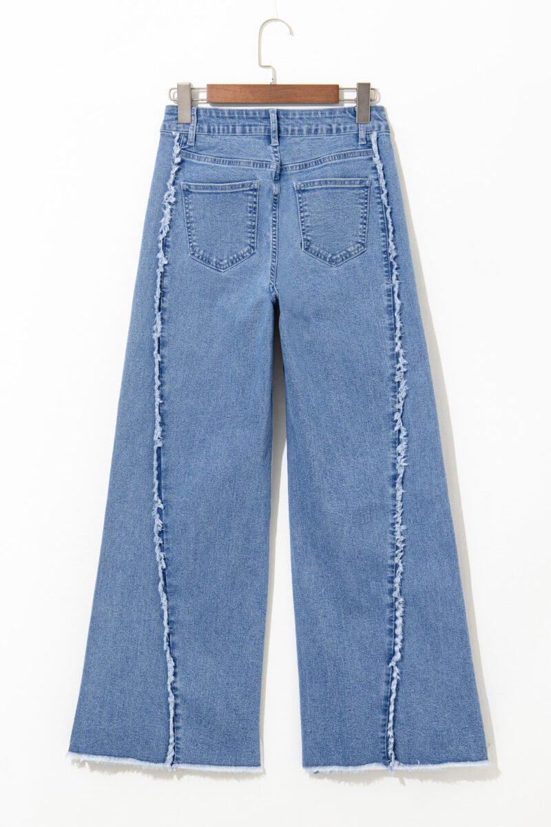 Raw Hem Flared Jeans - Image 4