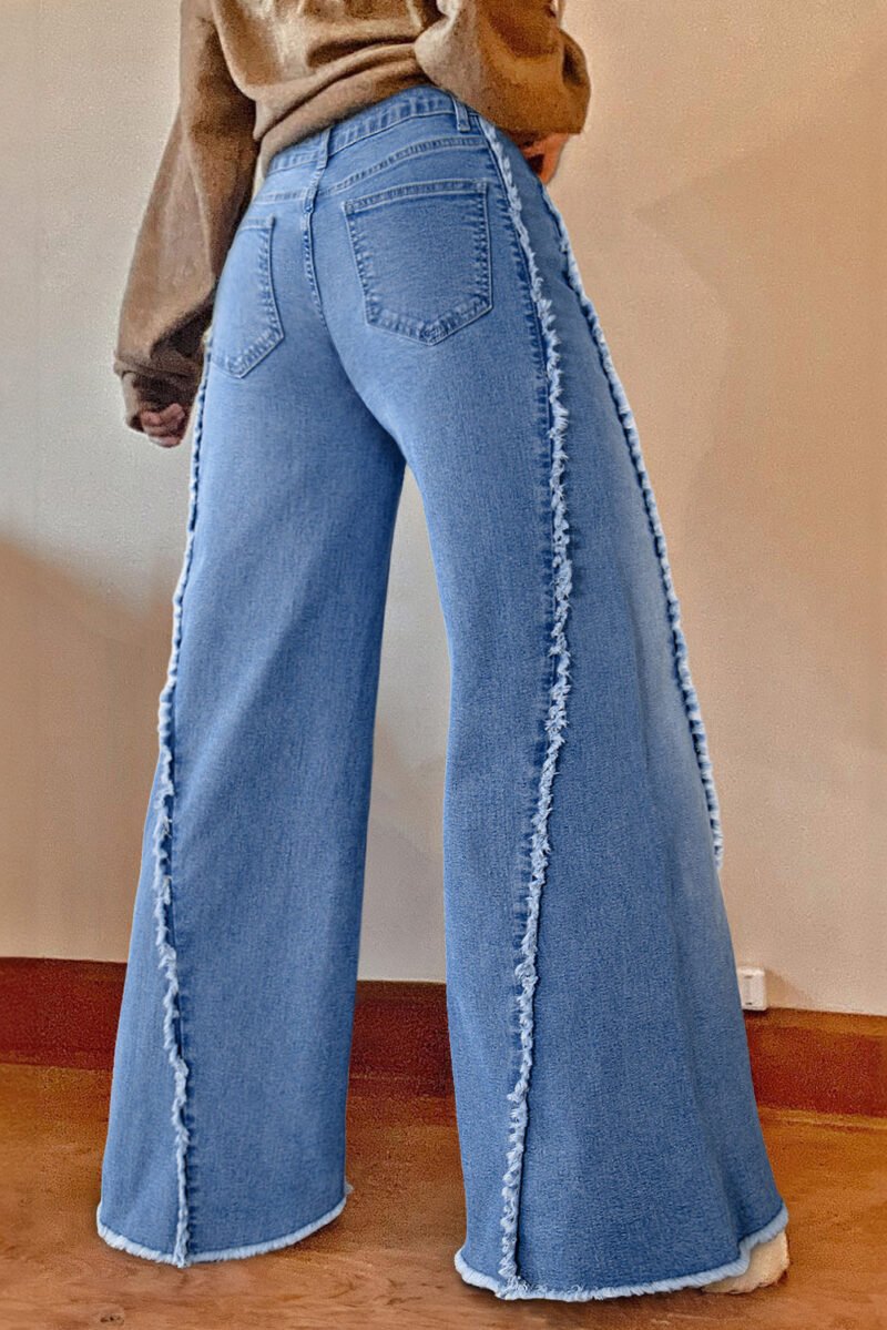 Raw Hem Flared Jeans - Image 2