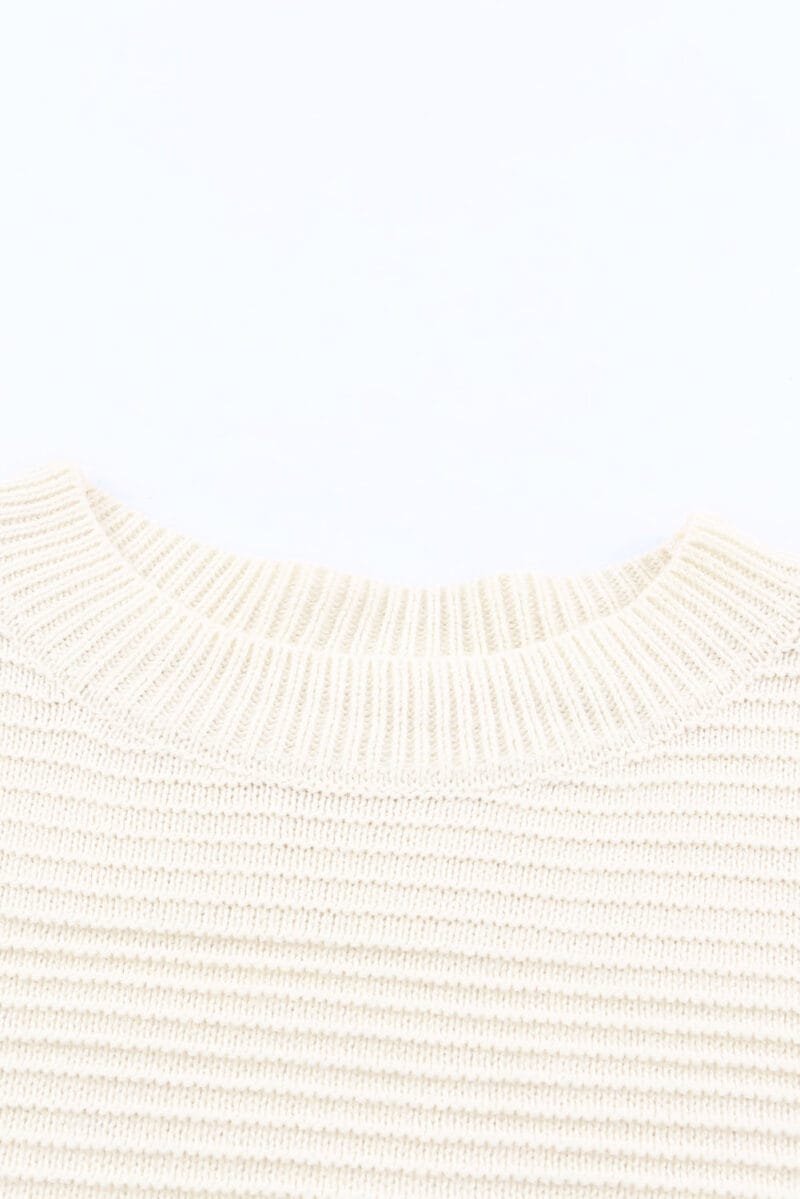 Buttoned Drop Shoulder Striped Sweater - Image 8
