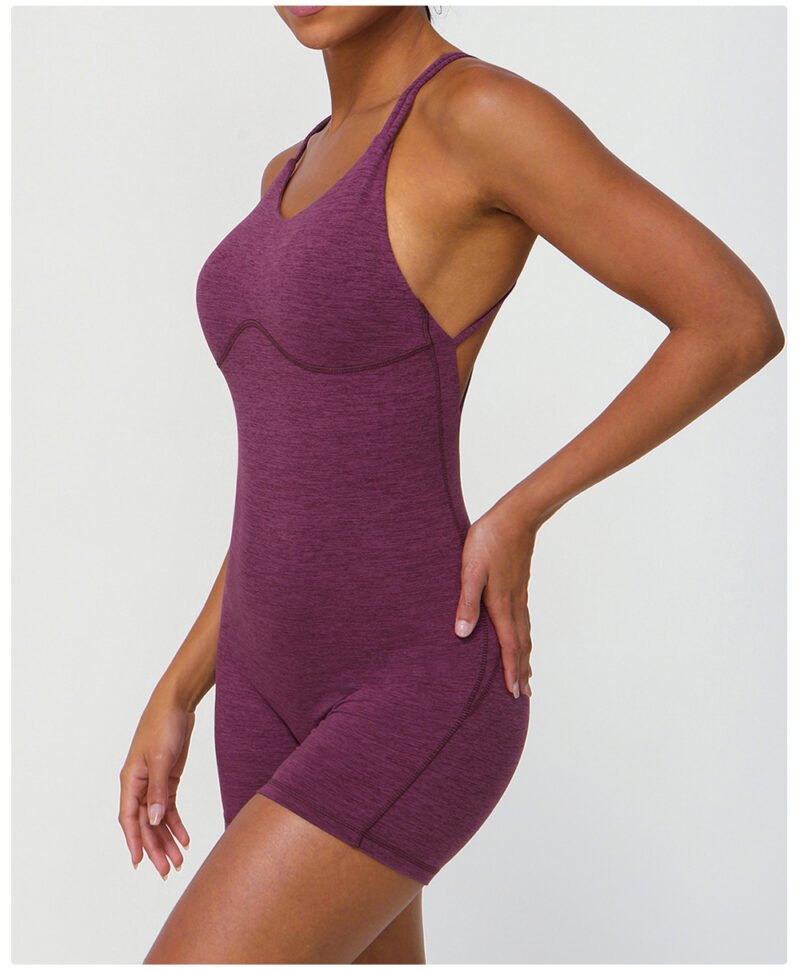 Cross Back Yoga Bodysuit - Image 2