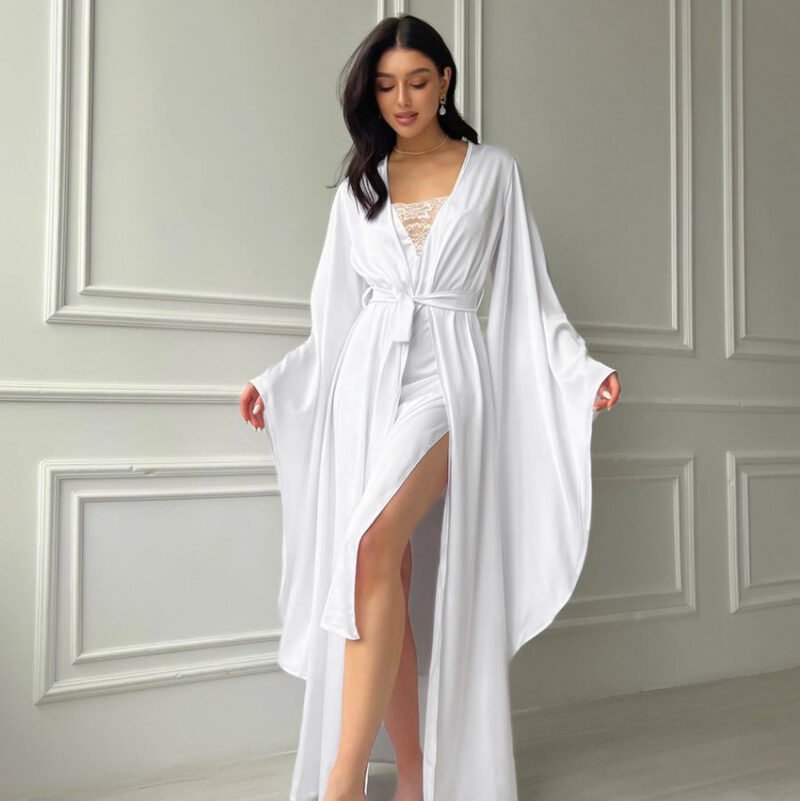 Sheer Satin Cami and Robe Set